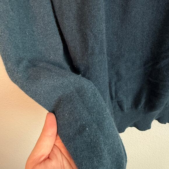 Ermenegildo Zegna Navy Premium Cashmere Fisherman's Sweater 1/4 Zip $1295 - Picture 7 of 9